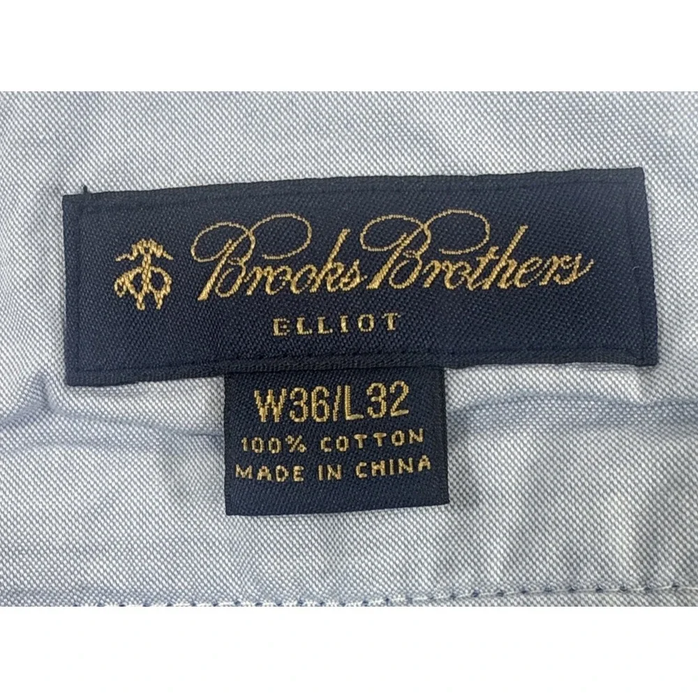 Brooks Brothers Pants Mens 36X32 Genuine Seersucker Blue White Cuffed